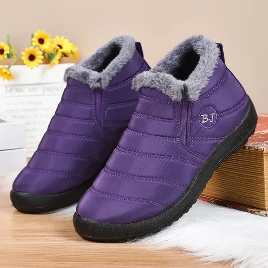 Cotton shoes, winter new couple snow boots with plush and thick cotton boots.