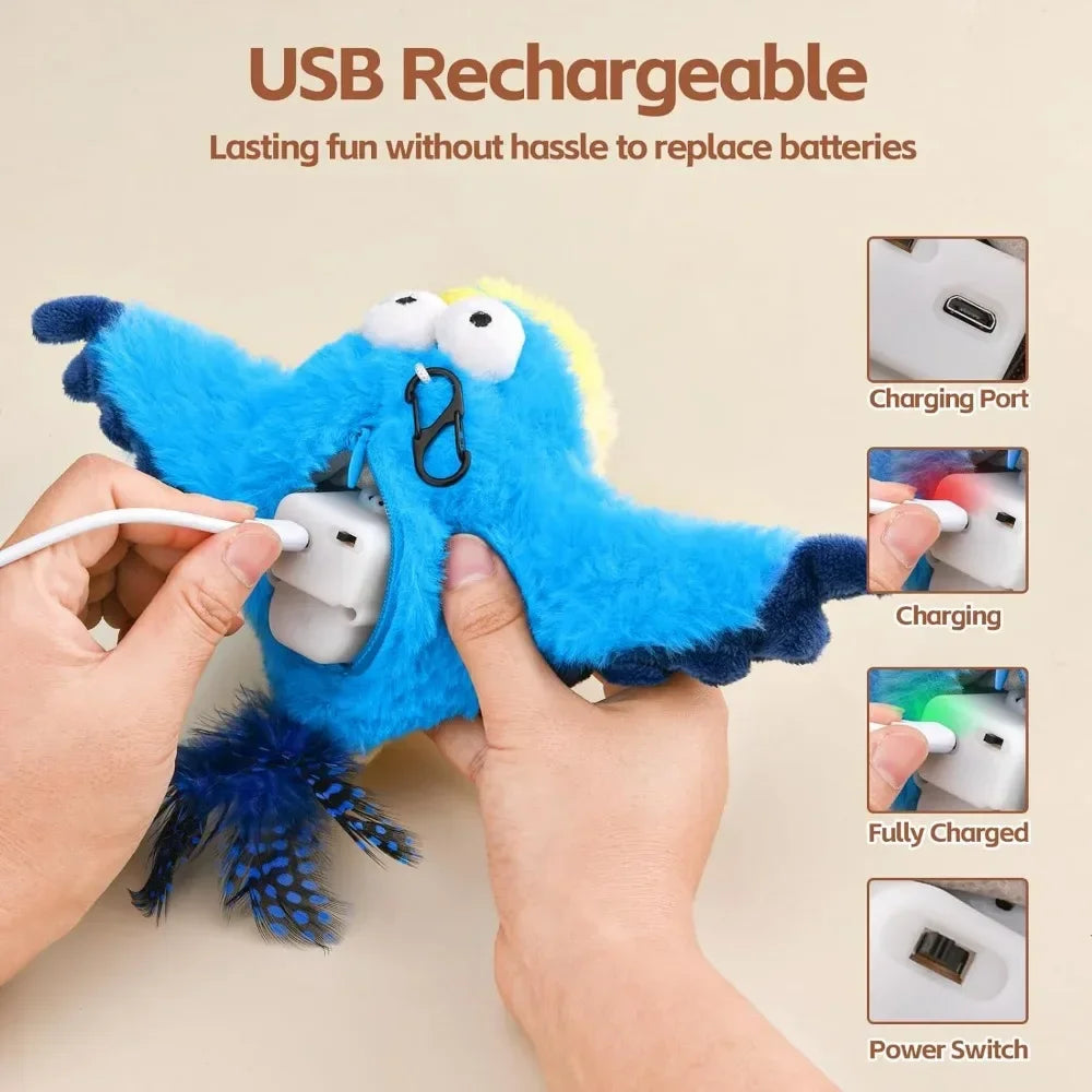 Interactive Cat Toy Rechargeable Chirping Flapping Bird | Product Universal