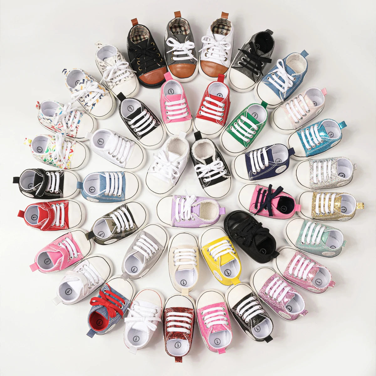 Newborn Baby Canvas Shoes Gender-free Multiple Color