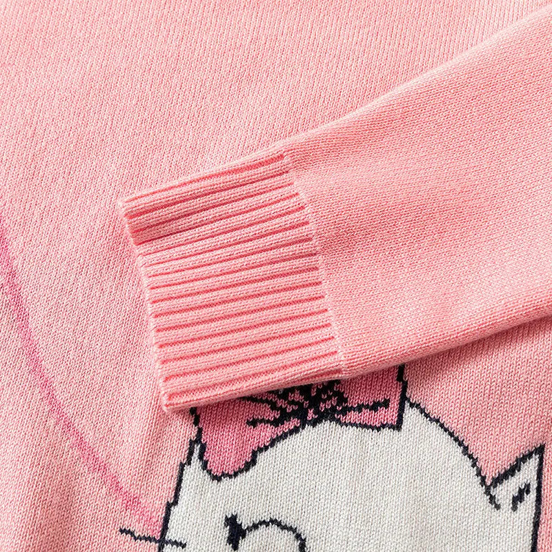 Little maven Kids Clothes 2024 Winter Autumn Baby Girls Children's Clothing Pink Sweater Casual Cartoon Cats 2-7 years