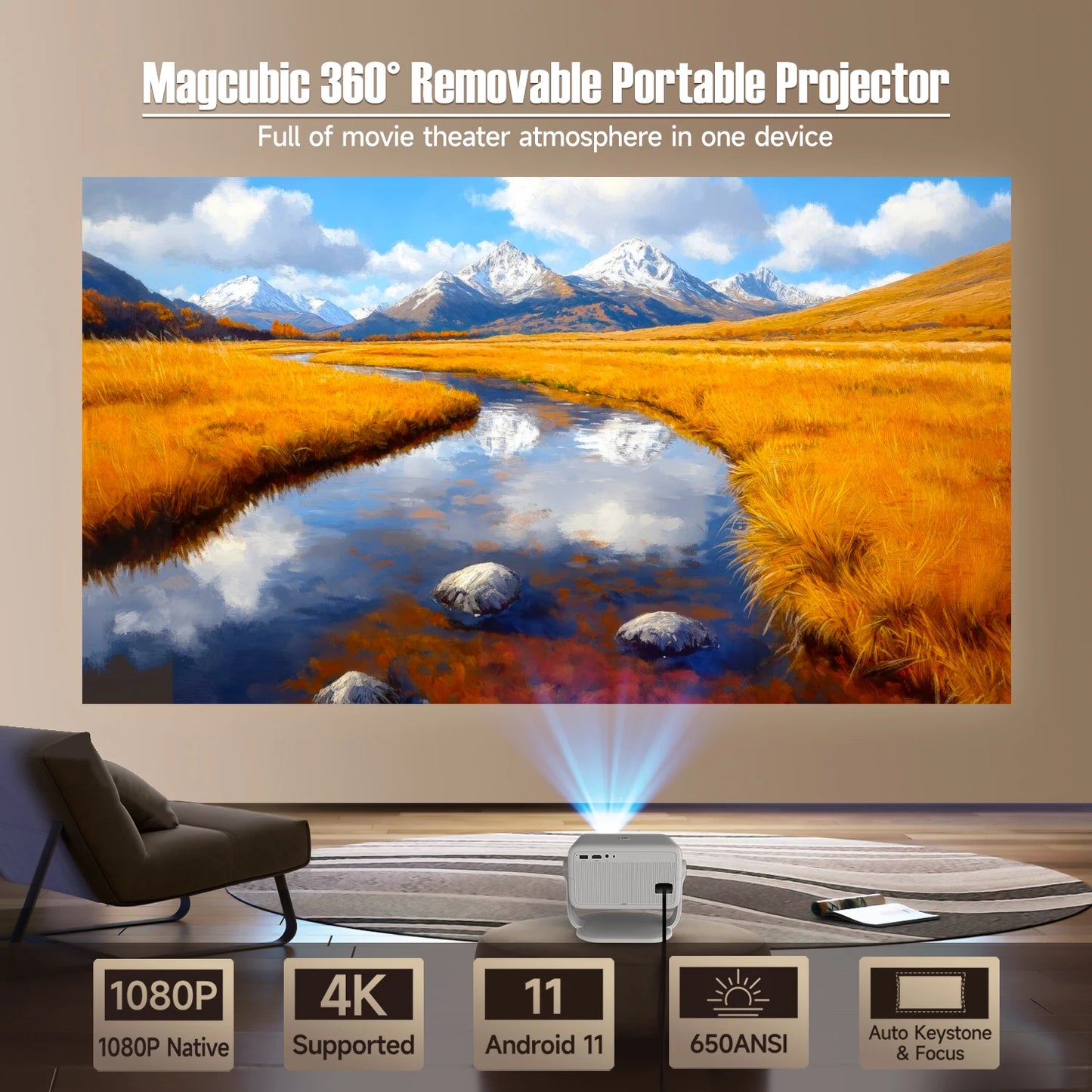 MAGCUBIC Native 1080P Projector 4K Outdoor Cinema  | Product Universal