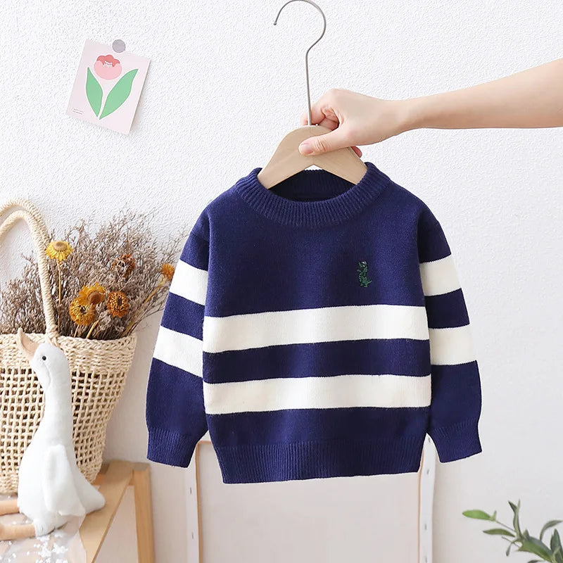 Boy Sweater Casual Striped Knitted Children Boys Top