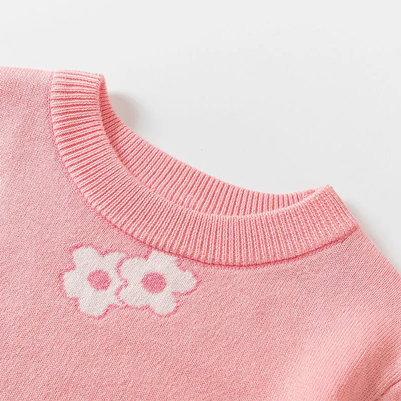 Little maven Kids Clothes 2024 Winter Autumn Baby Girls Children's Clothing Pink Sweater Casual Cartoon Cats 2-7 years