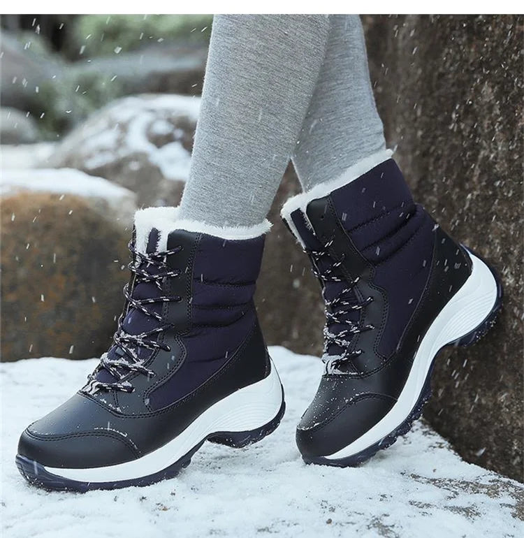 Winter Shoes Waterproof Boots Women Snow Boots Plush Warm Ankle Boots