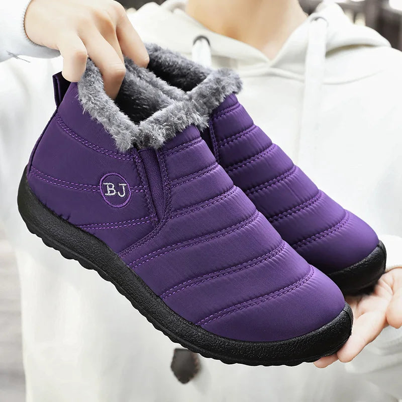 Cotton shoes, winter new couple snow boots with plush and thick cotton boots.