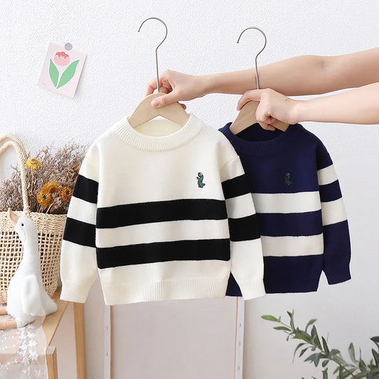 Boy Sweater Casual Striped Knitted Children Boys Top