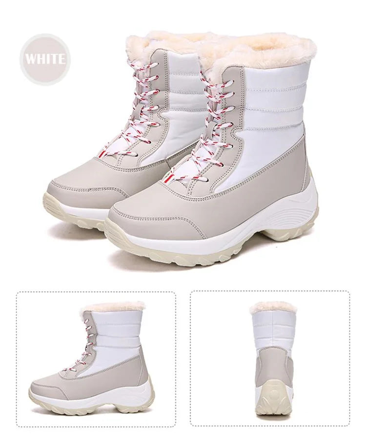 Winter Shoes Waterproof Boots Women Snow Boots Plush Warm Ankle Boots