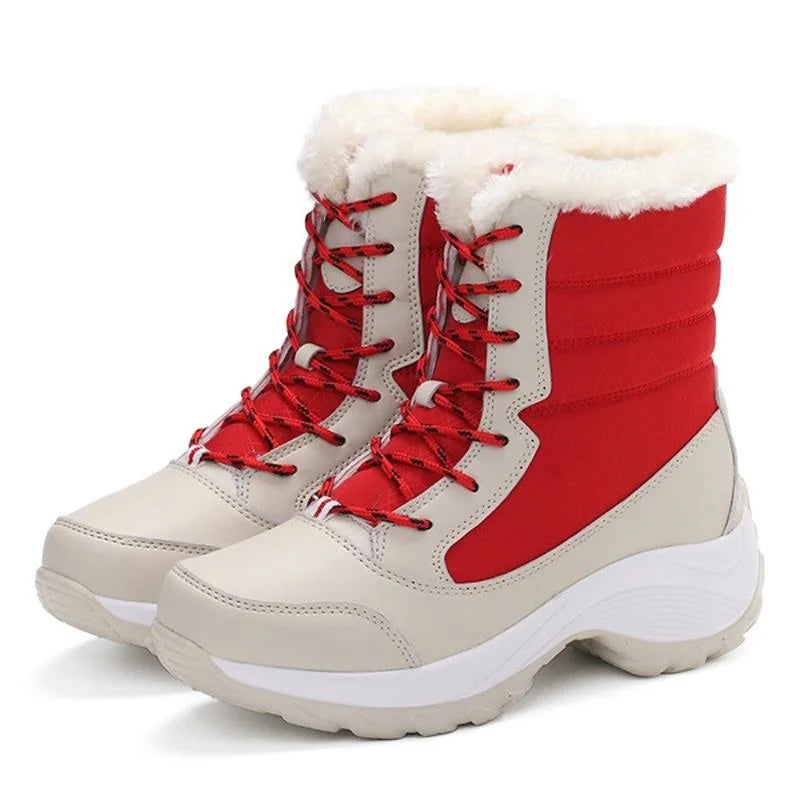 Winter Shoes Waterproof Boots Women Snow Boots Plush Warm Ankle Boots