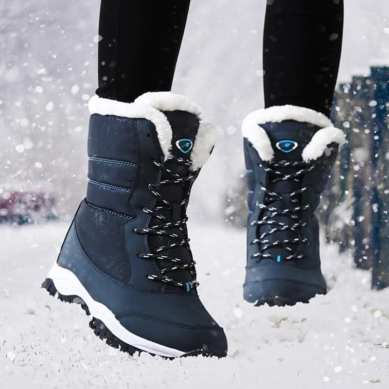 Winter Shoes Waterproof Boots Women Snow Boots Plush Warm Ankle Boots