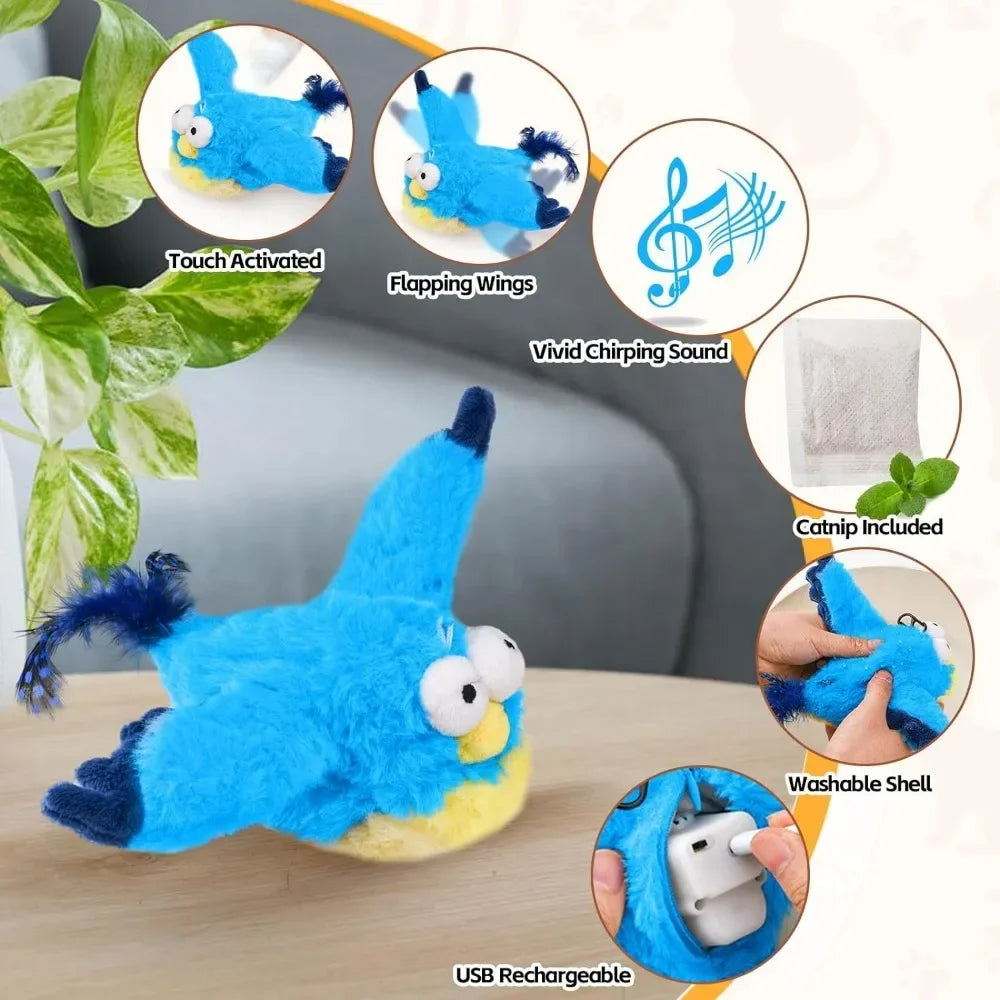 Interactive Cat Toy Rechargeable Chirping Flapping Bird | Product Universal