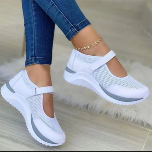 Round Head Knitted Women's Thick Sole Single Shoes Women's