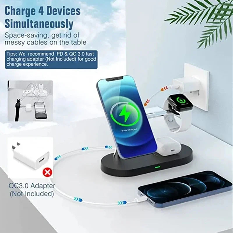 3-in-1 Wireless Charger Stand for iPhone and Apple Watch | Product Universal