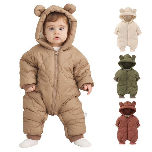 Baby jumpsuit Winter new plush and thick