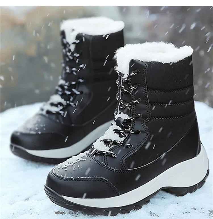 Winter Shoes Waterproof Boots Women Snow Boots Plush Warm Ankle Boots