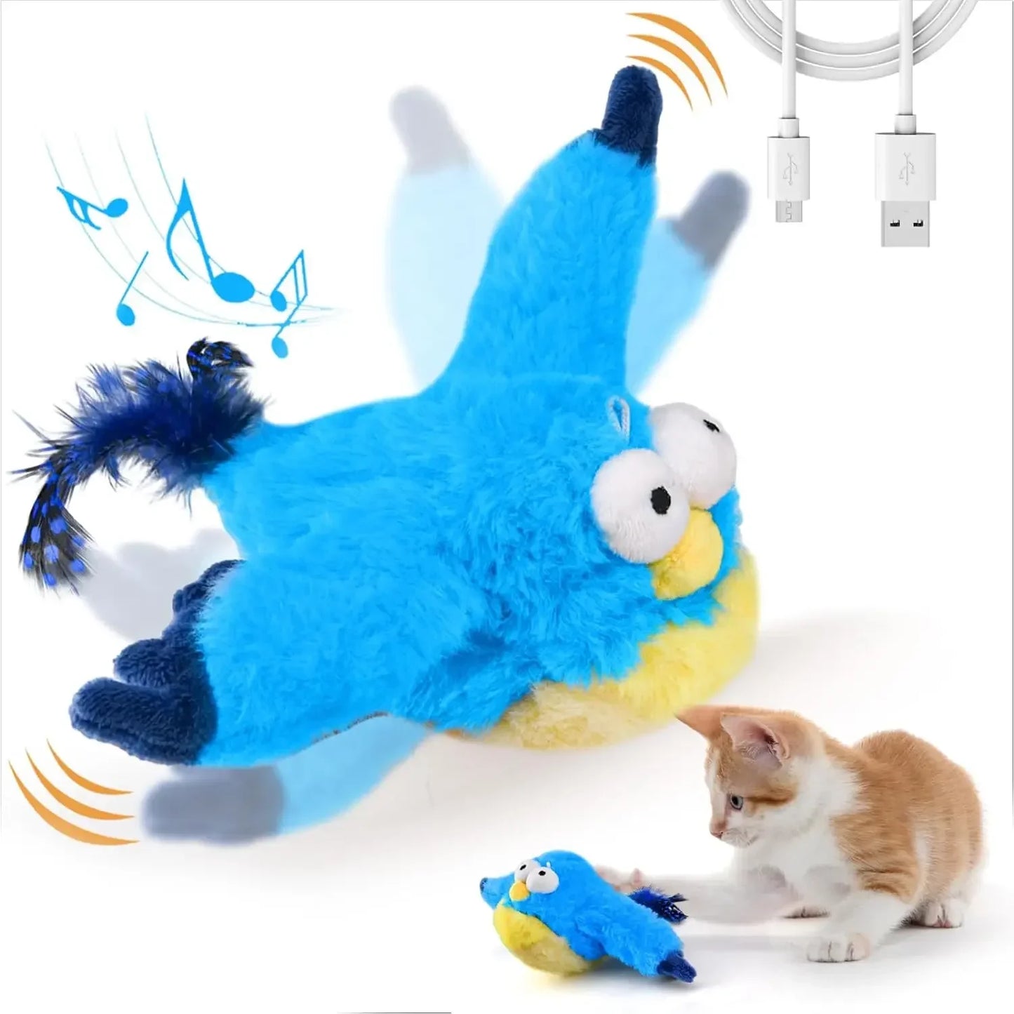 Interactive Cat Toy Rechargeable Chirping Flapping Bird | Product Universal