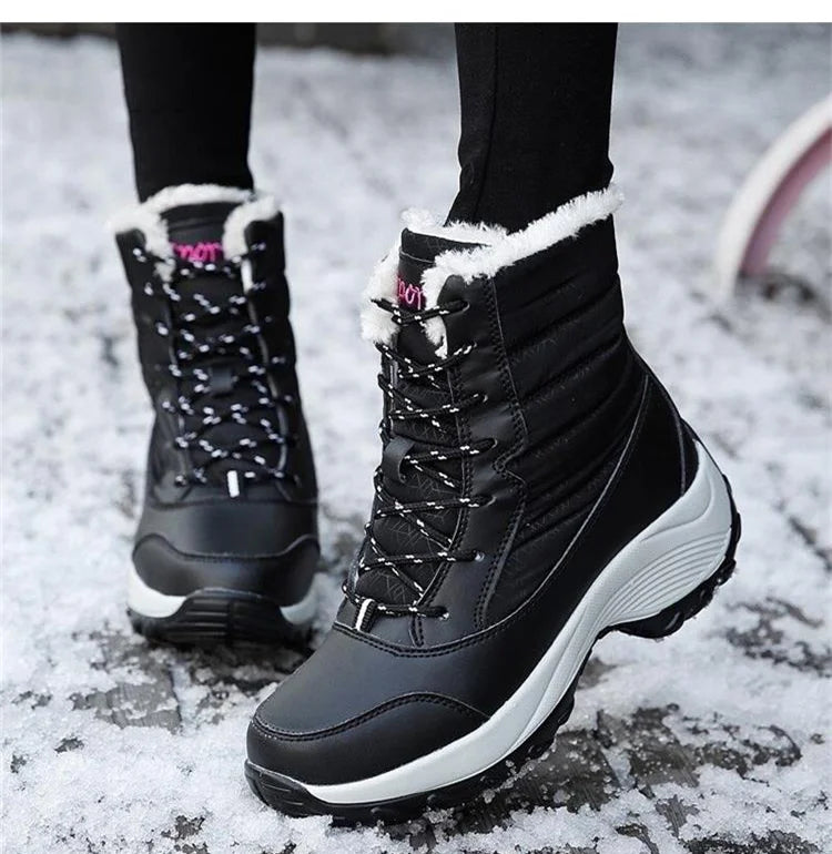 Winter Shoes Waterproof Boots Women Snow Boots Plush Warm Ankle Boots