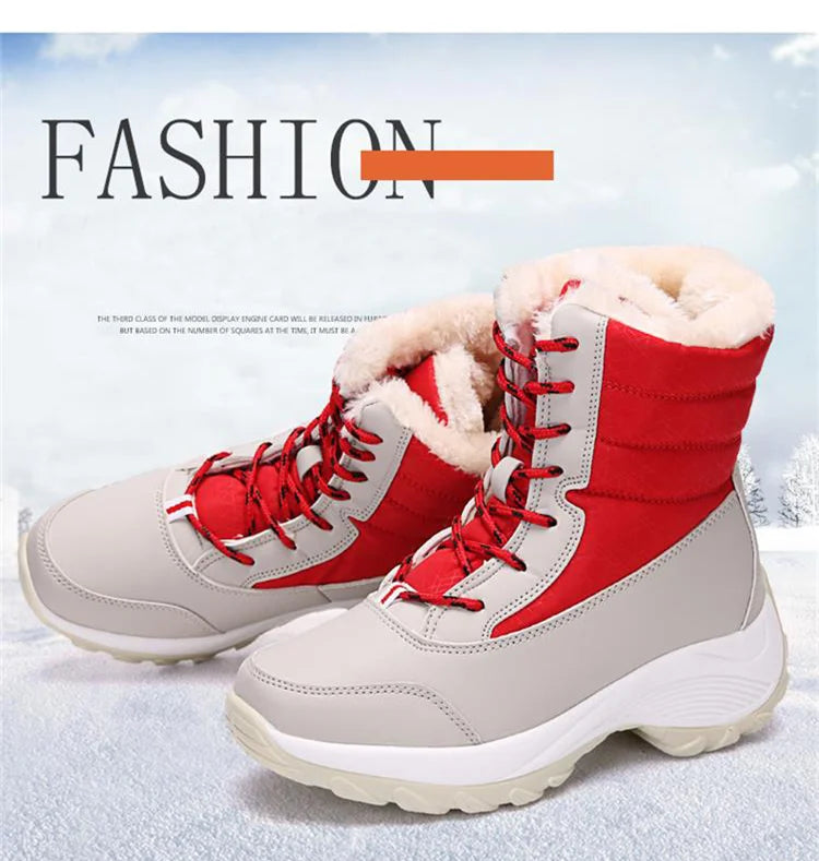 Winter Shoes Waterproof Boots Women Snow Boots Plush Warm Ankle Boots