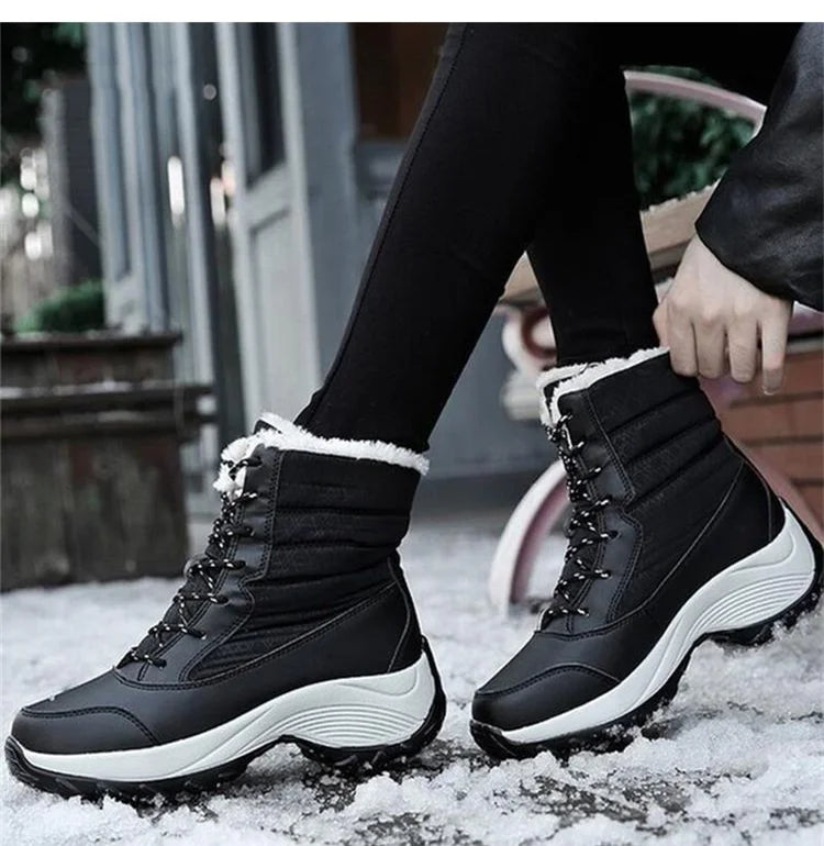 Winter Shoes Waterproof Boots Women Snow Boots Plush Warm Ankle Boots