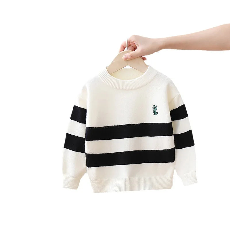 Boy Sweater Casual Striped Knitted Children Boys Top