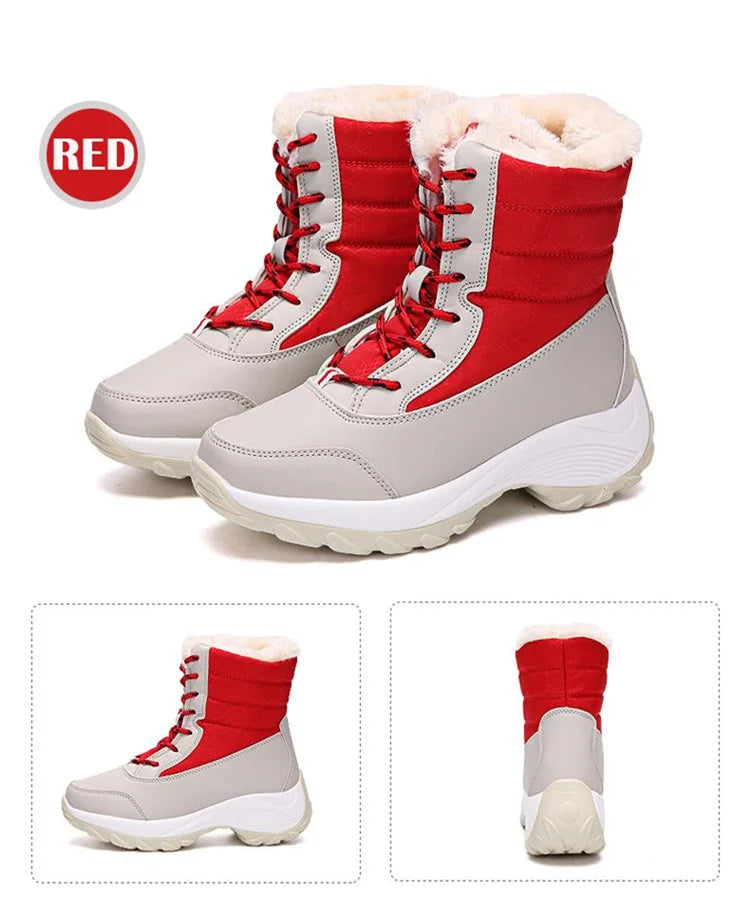 Winter Shoes Waterproof Boots Women Snow Boots Plush Warm Ankle Boots