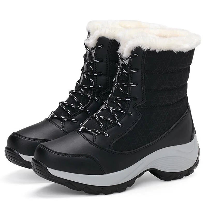 Winter Shoes Waterproof Boots Women Snow Boots Plush Warm Ankle Boots