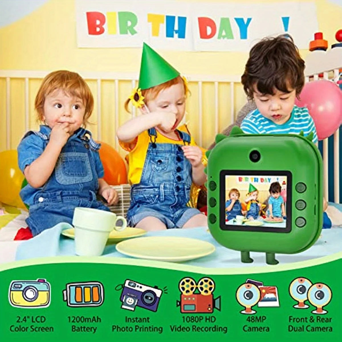 Instant Print Camera for Kids  Dual Lens & HD Video | Product Universal