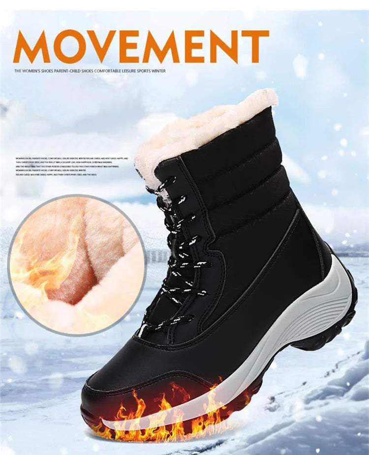 Winter Shoes Waterproof Boots Women Snow Boots Plush Warm Ankle Boots