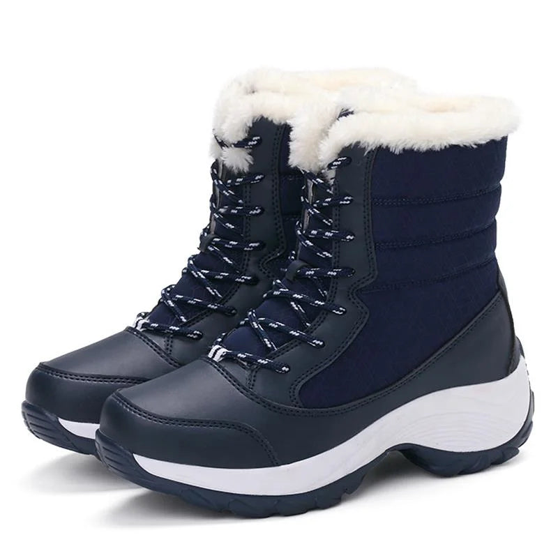 Winter Shoes Waterproof Boots Women Snow Boots Plush Warm Ankle Boots