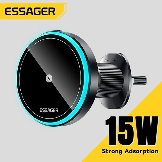 Essager RGB Magnetic Car Phone Holder 15W Wireless Charger | Product Universal