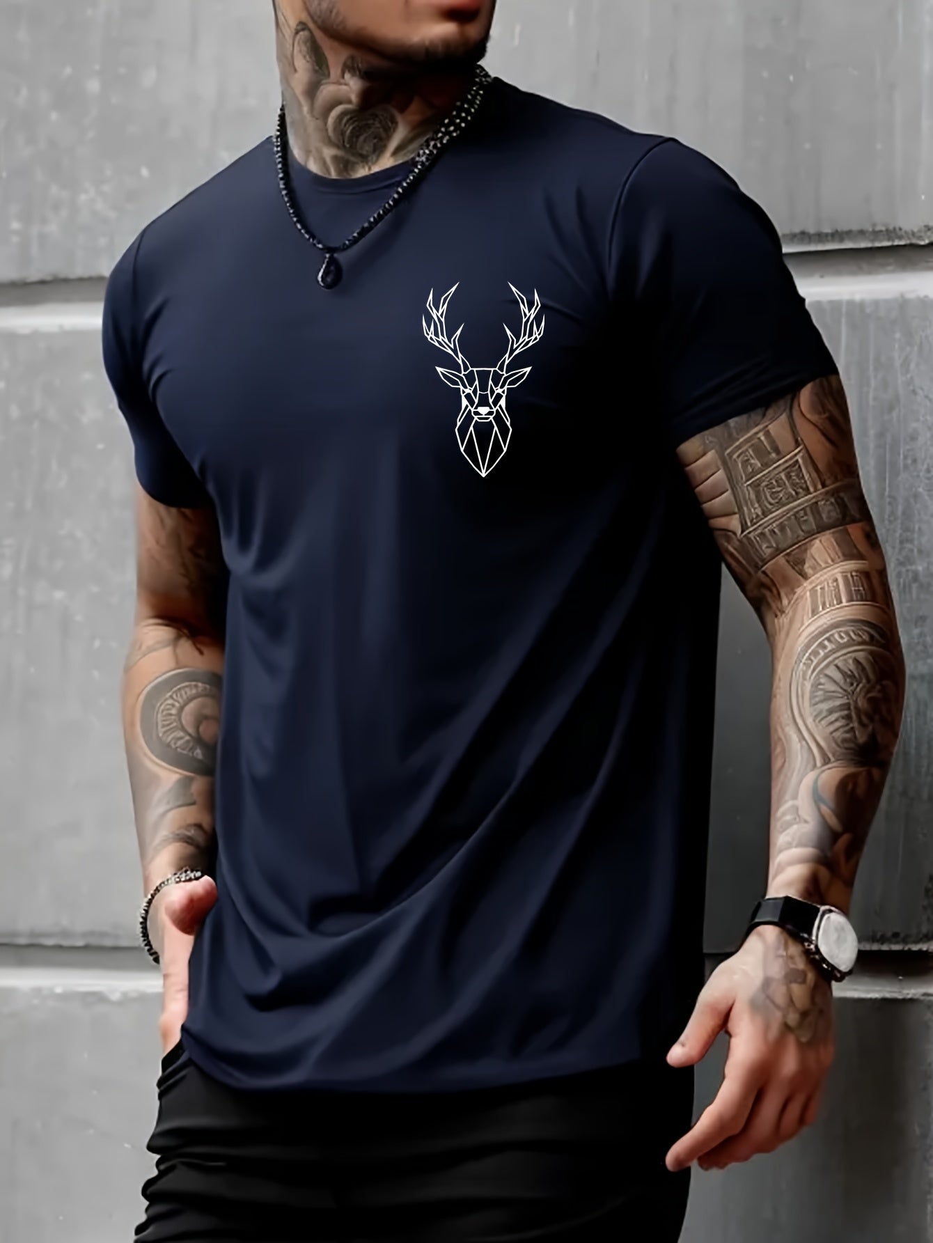 Deer Graphic Men's Short Sleeve T-shirt,