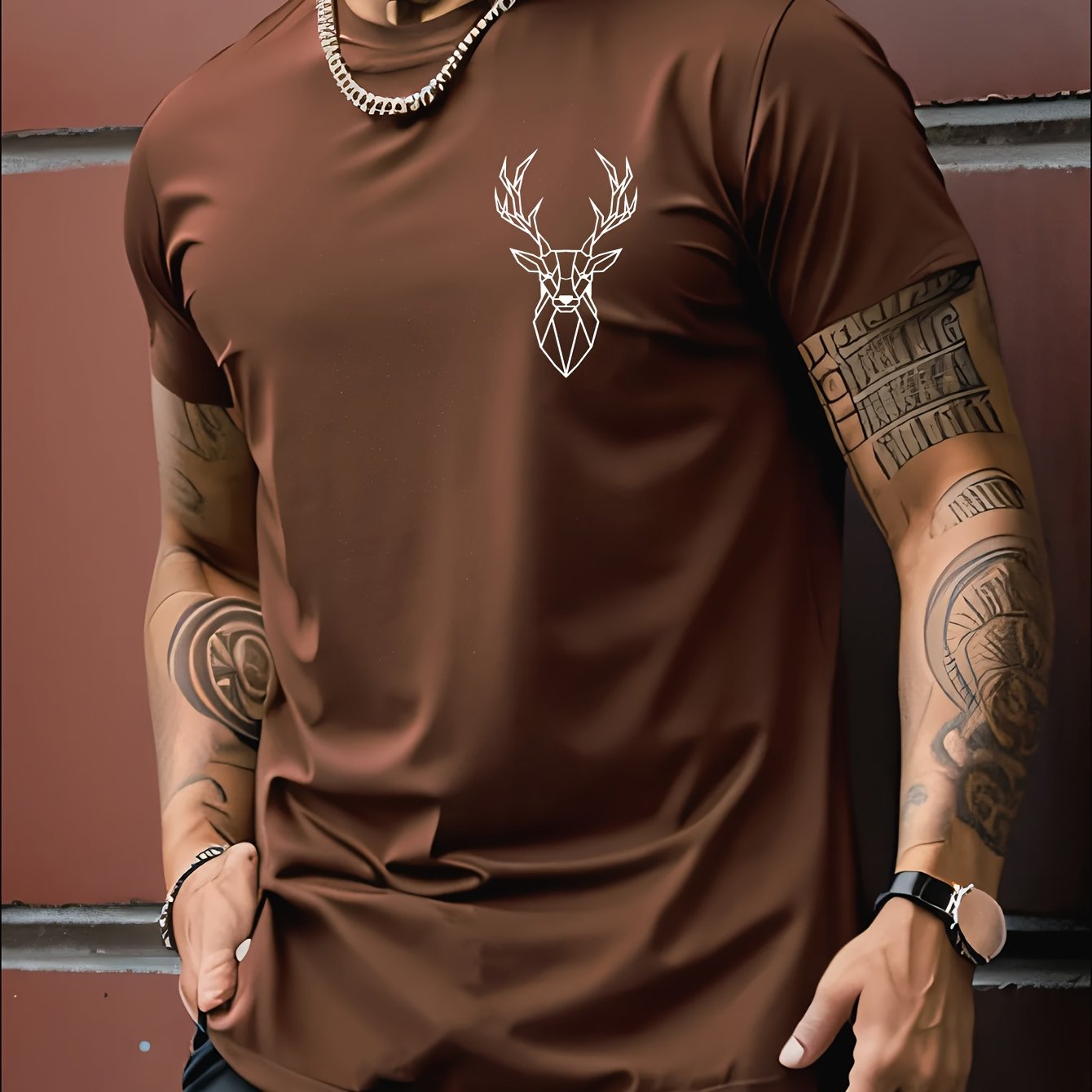 Deer Graphic Men's Short Sleeve T-shirt,