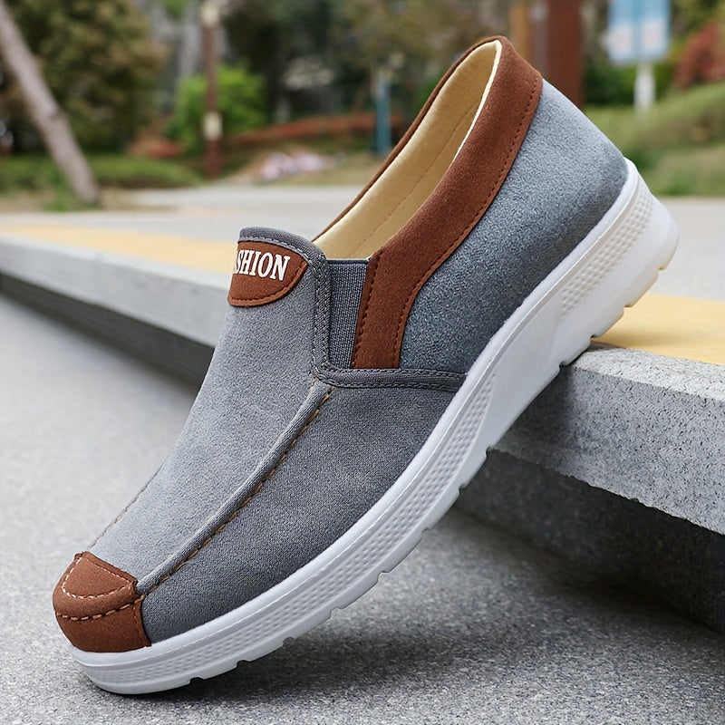 Men'S Casual Sports Sneakers - Solid Color, Slip-On, Round Toe, Lightweight.