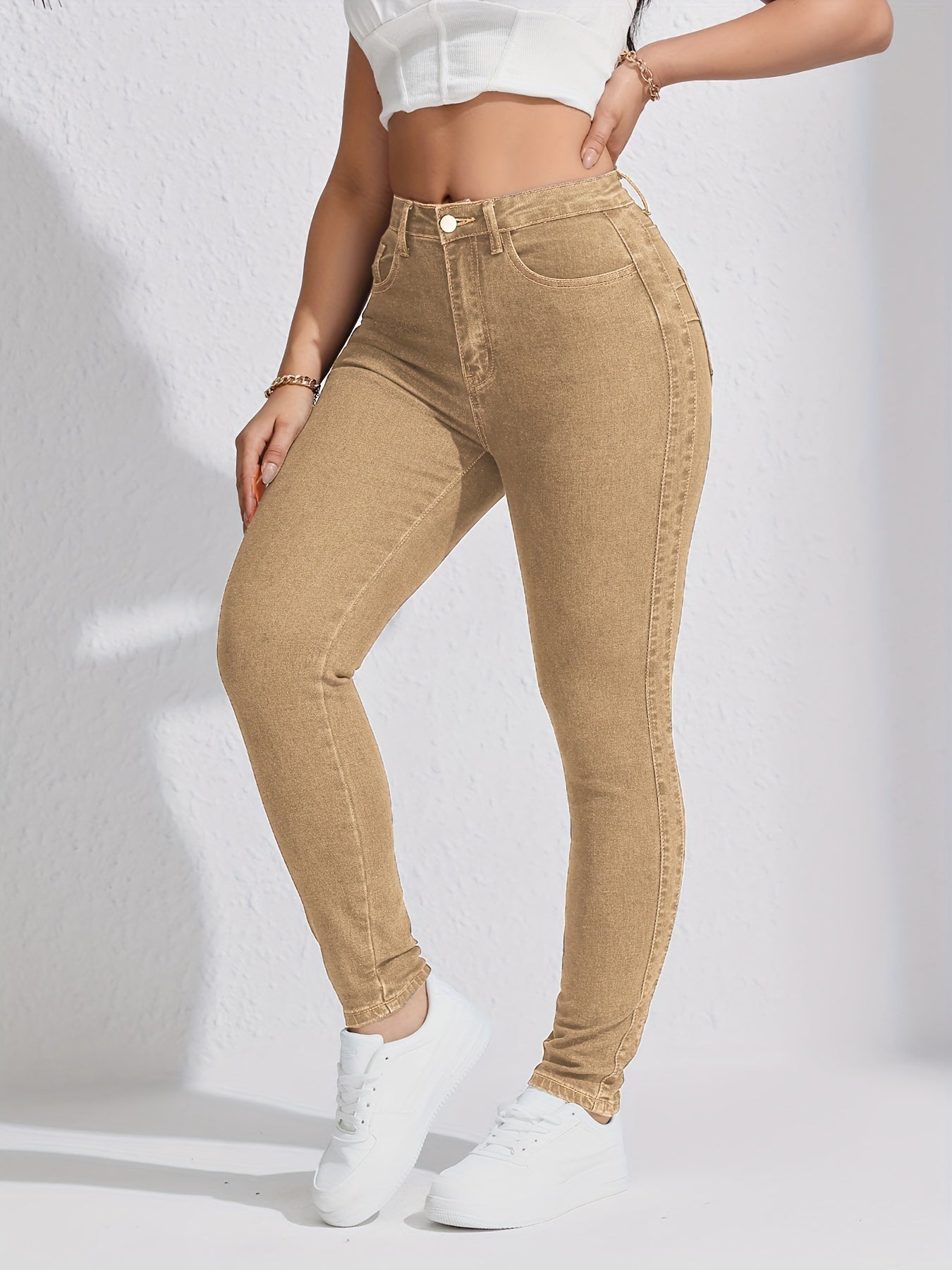 Women's Slim Fit Khaki Skinny Jeans | Product Universal