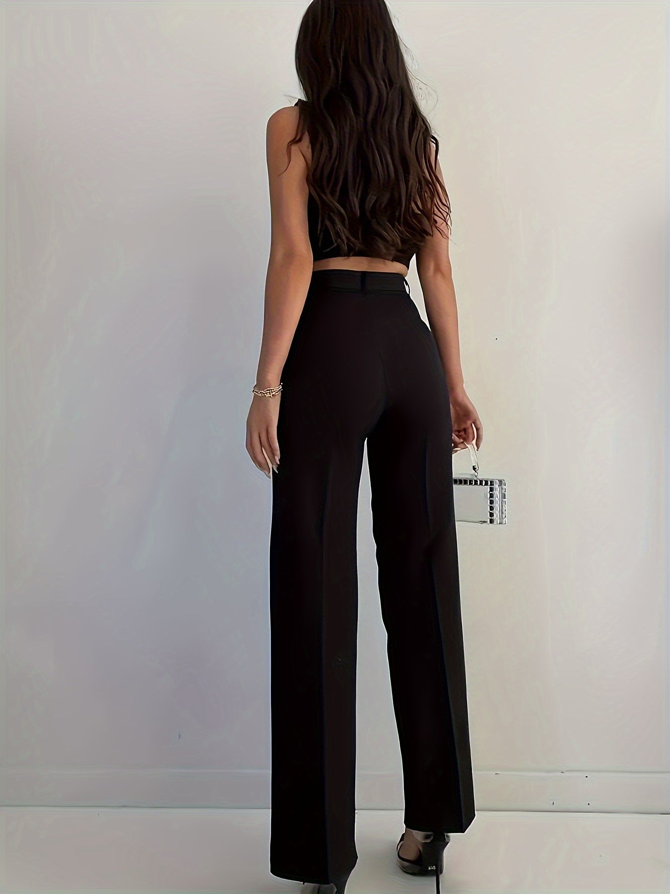 Women's Black Straight Pants | Product Universal