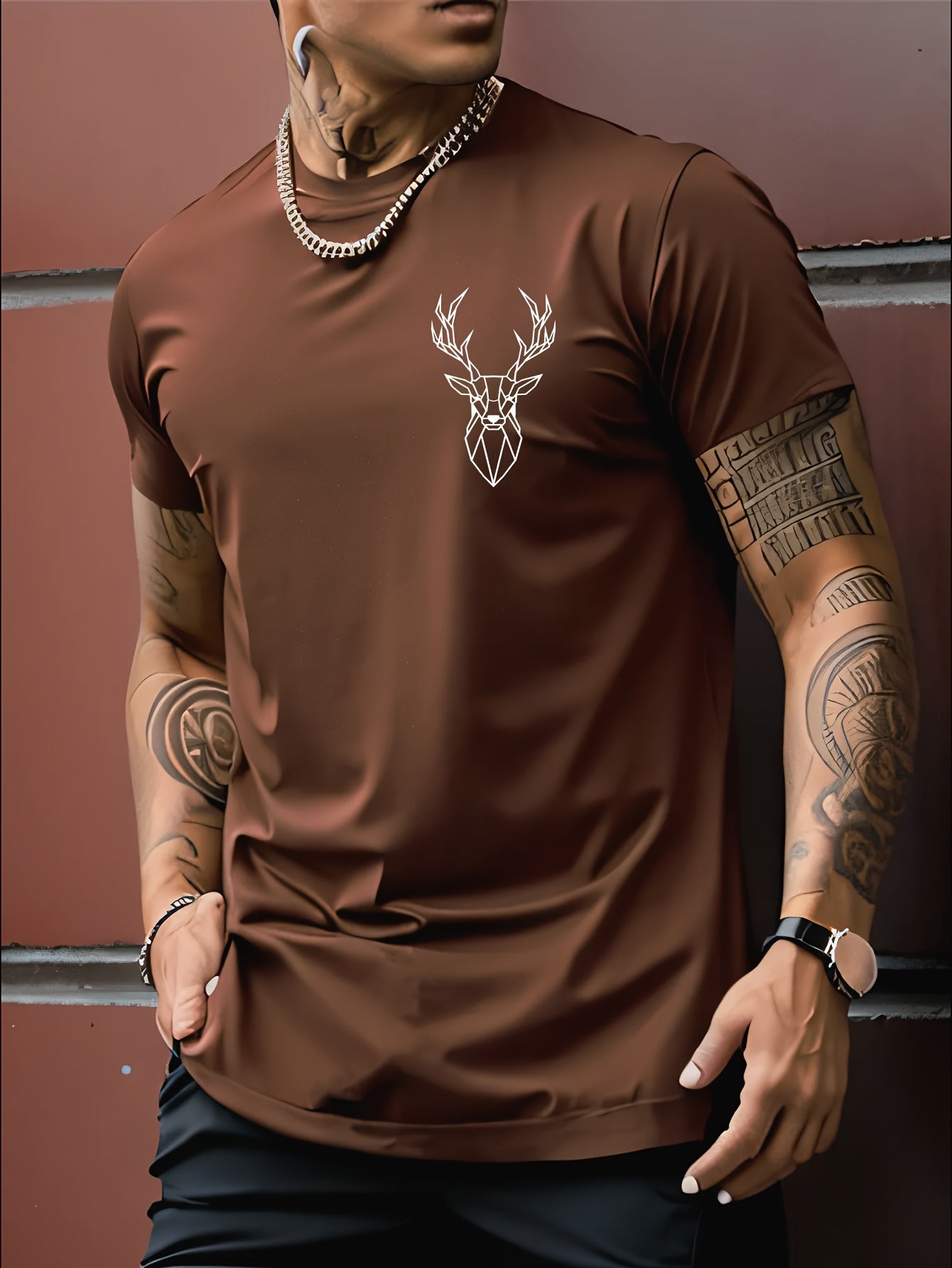 Deer Graphic Men's Short Sleeve T-shirt,