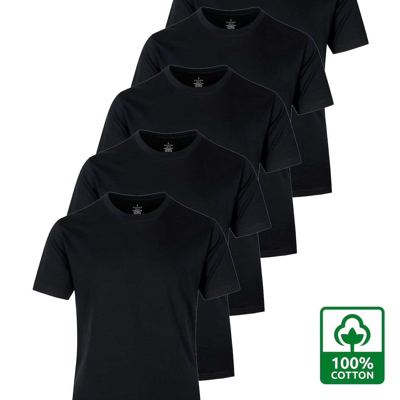 5PCS Men's 100% Cotton Solid T-Shirts | Product Universal