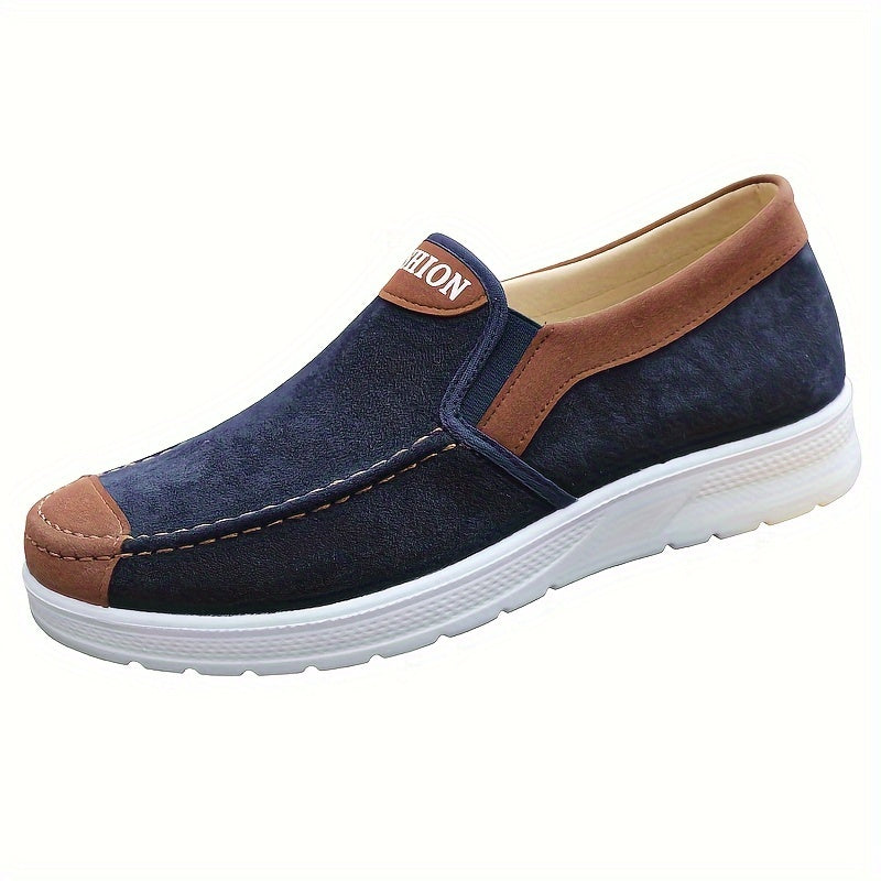 Men'S Casual Sports Sneakers - Solid Color, Slip-On, Round Toe, Lightweight.