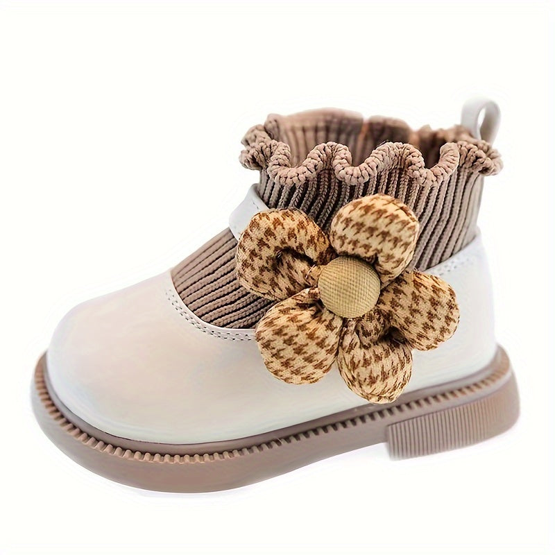 Walking Shoes - Soft Sole, Ankle-High Booties with Floral & Cloud Patterns for All Seasons