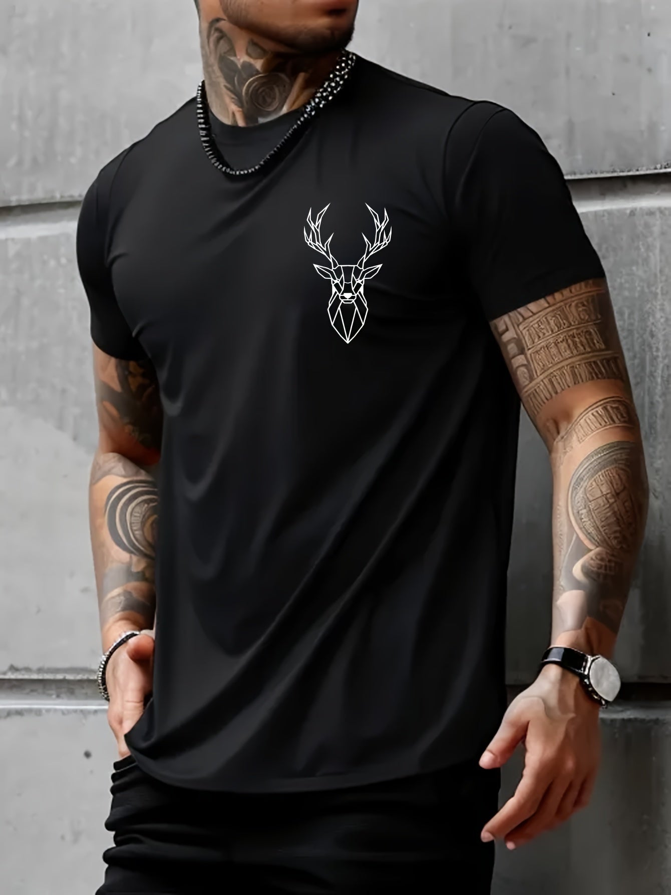 Deer Graphic Men's Short Sleeve T-shirt,