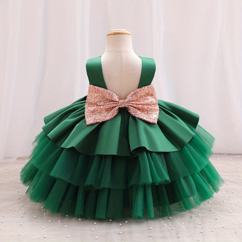 Adorable Girls' Princess Dress with Bowknot .