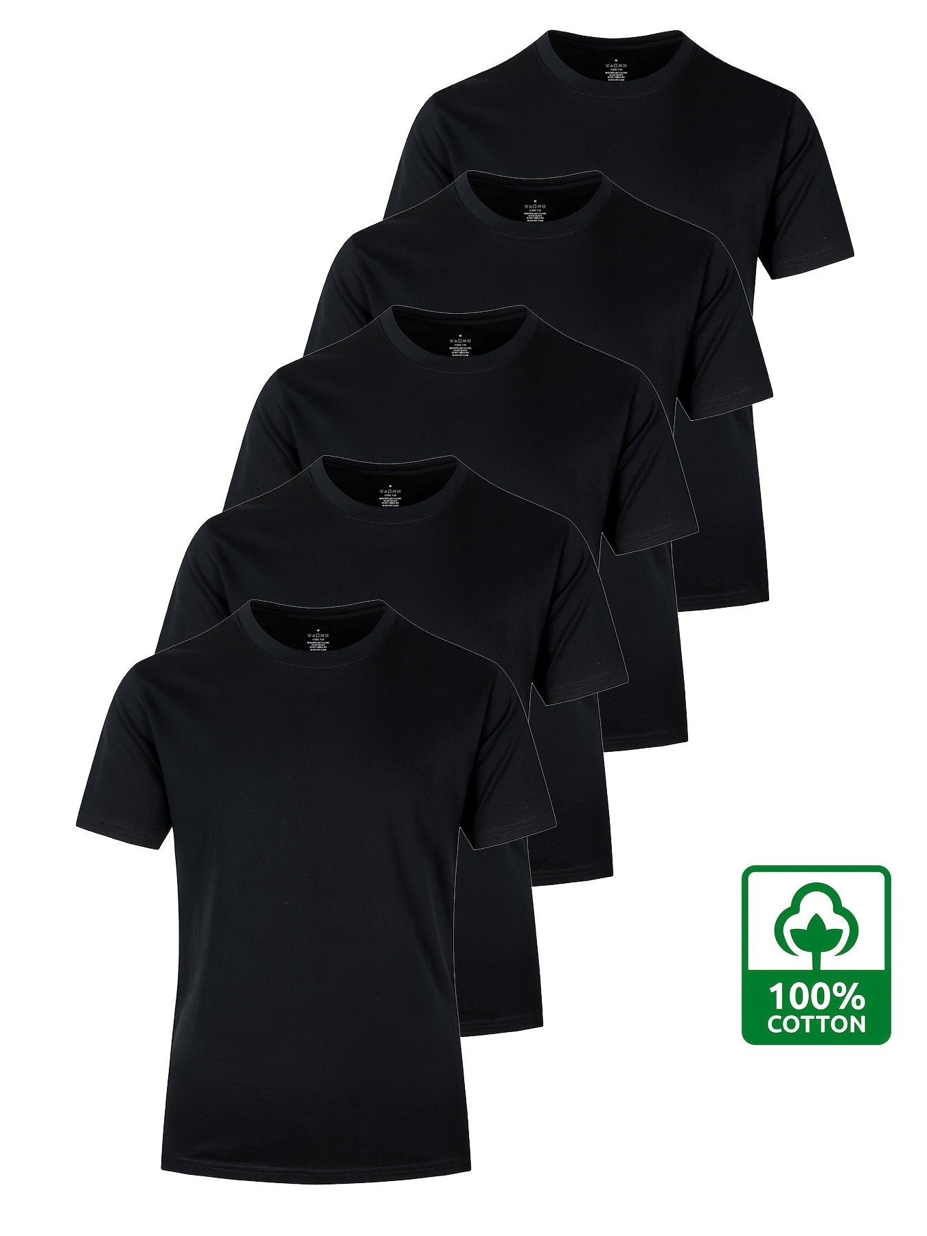 5PCS Men's 100% Cotton Solid T-Shirts | Product Universal