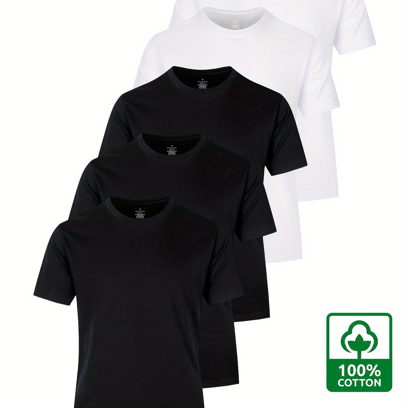 5PCS Men's 100% Cotton Solid T-Shirts | Product Universal