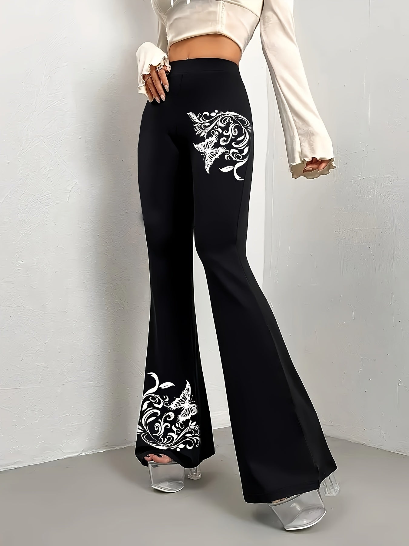 Gothic High Waist Flared Pants | Product Universal