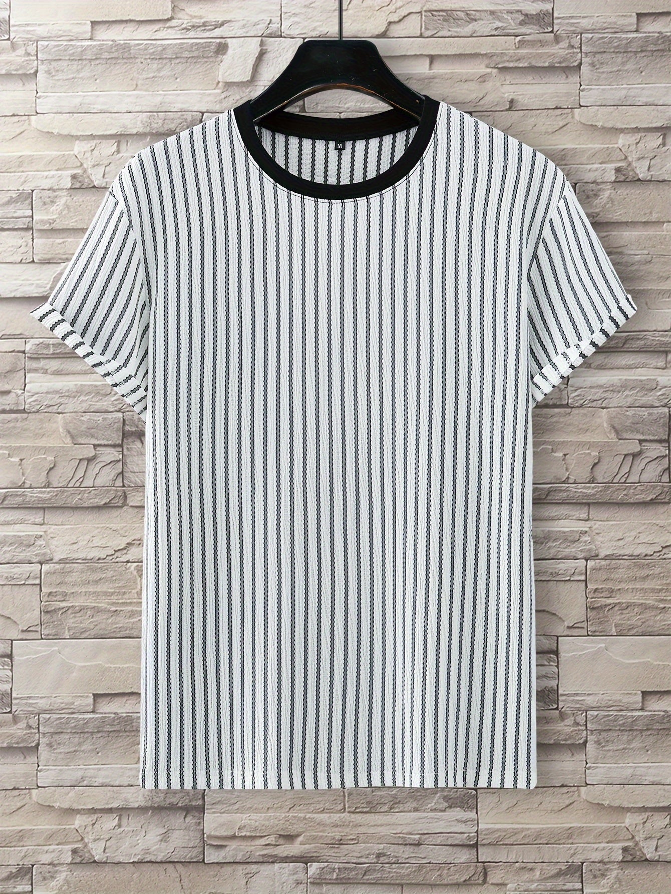 Men's Color Matching Striped T-shirt,