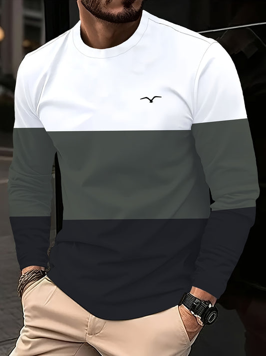 Men’s Casual Color Block Long Sleeve T-Shirt | Product Universal