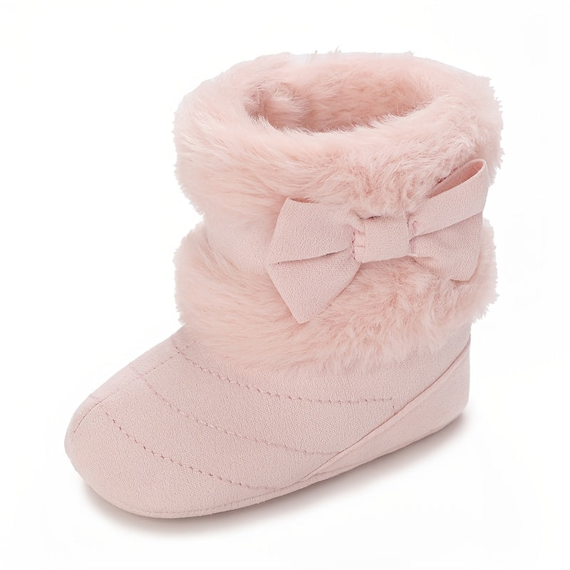 Cute Baby Girl Winter Boots with Bowknot - Soft, Warm,