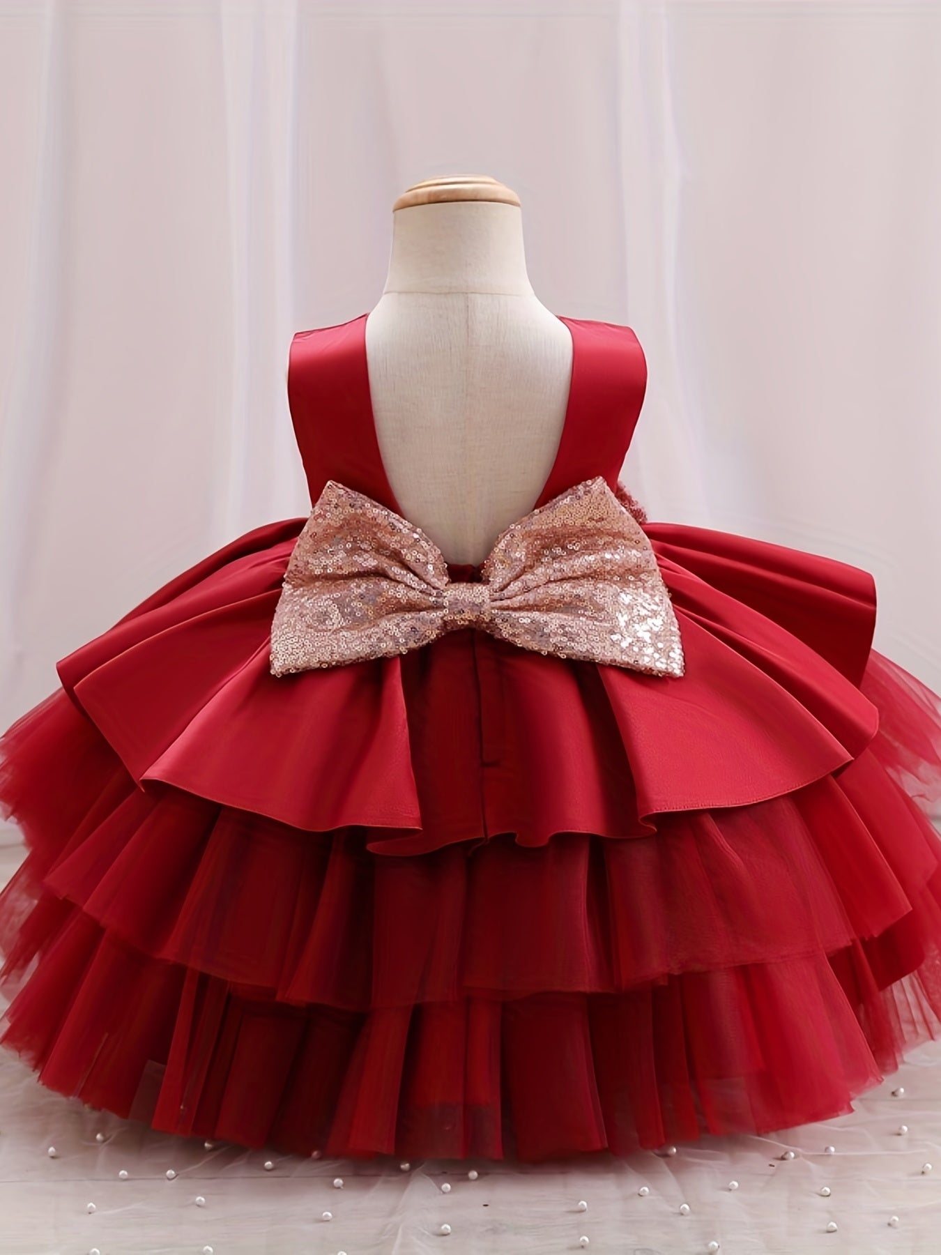 Adorable Girls' Princess Dress with Bowknot .