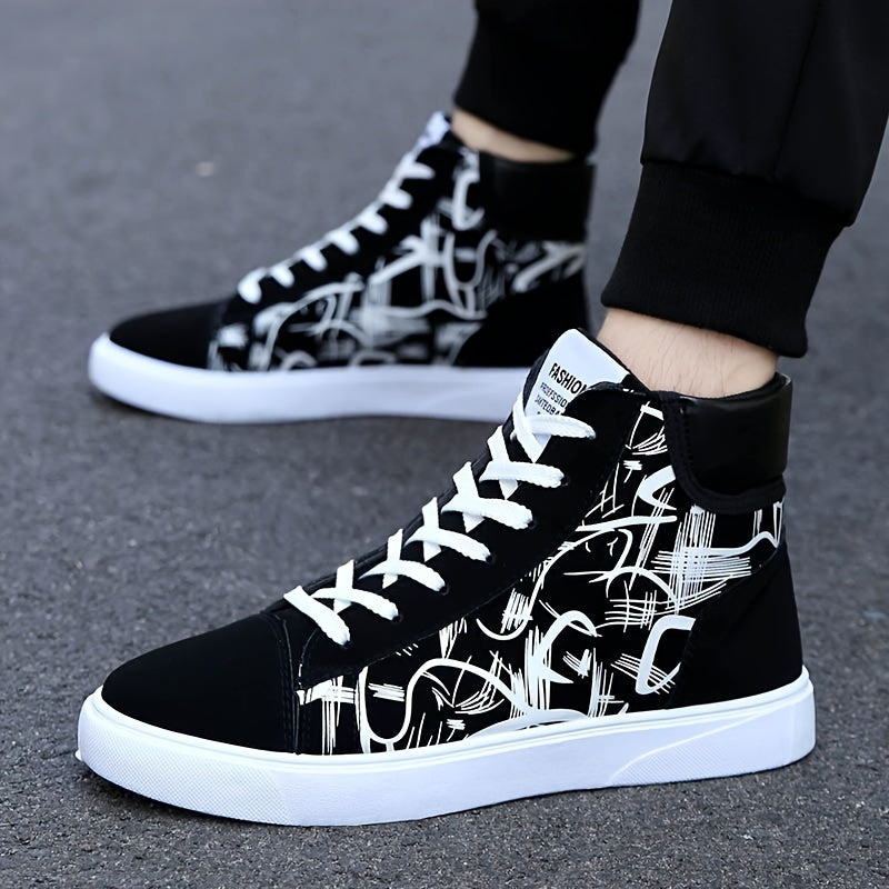 Men's Trendy High Top Skate Shoes.