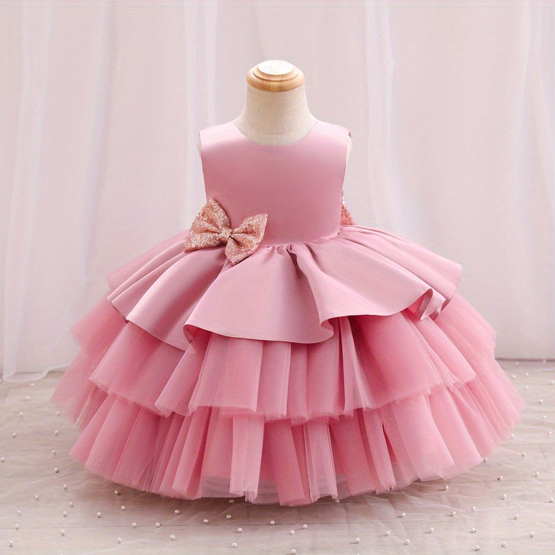 Adorable Girls' Princess Dress with Bowknot .