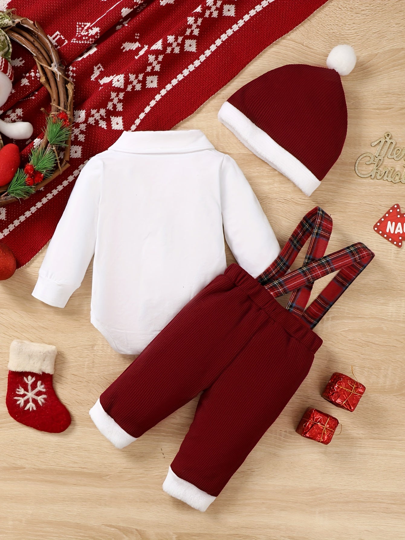 2pcs Infant Boys' Christmas Outfit Set –